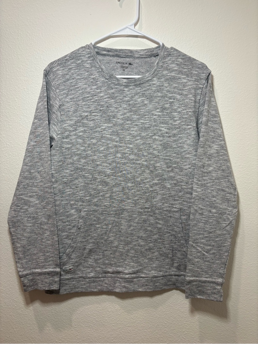 Lacoste Women’s Heather Gray Crewneck Sweatshirt Pullover - Medium